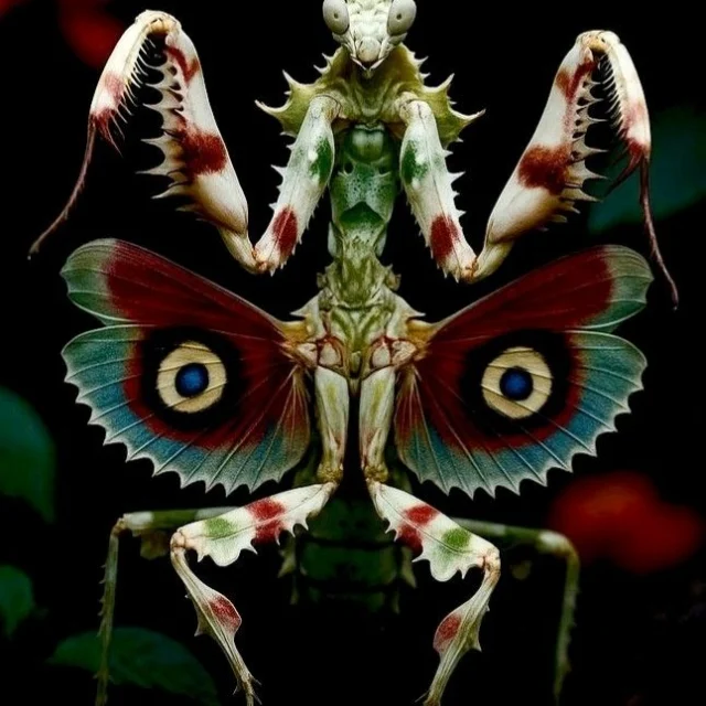 Mantis Flor del Diablo...
La mantis diabólica es un insecto que posee hermosos colores. Varían de púrpura, negro, azul, blanco, verde, rojo y marrón. Algunas combinaciones de más de un color por lo largo de su cuerpo. Sus ojos son de un color rojo, naranja o púrpura.
Cuando se siente amenazada, ella exhibe su cuerpo y extiende sus patas y alas aparentando ser una flor. Es en ese momento que se puede apreciar la belleza natural de esta.
Como todo insecto perteneciente al orden Mantodea, la hembra es un poco más grande que el macho pudiendo alcanzar los 13 cm de longitud, mientras que el macho puede llegar a los 11 cm de largo.
Su colorido cuerpo le permite camuflarse y hacerse pasar como una flor, de ahí provienen el nombre "mantis flor del diablo". Sus patas parecen hojas de flores.
Se alimenta de otros insectos, específicamente insectos voladores como lo son las moscas, polillas, mariposas, escarabajos, crisopas, etc. A pesar de su voracidad, no suelen cazar insectos venenosos como las abejas o avispas, debido al peligro que estos presentan.
Se puede saber si la mantis diabólica es madura sexualmente al ver que tan desarrolladas están las alas en su abdomen. En el momento del acoplamiento, si la hembra no se ha alimentado antes, ella puede devorar al macho, esto es algo normal entre las mantis, sucede a menudo, es una forma de obtención de nutrientes por parte de la hembra.
De 3 a 4 semanas luego del apareamiento, la hembra pondrá aproximadamente 25 ooteca. A las 5 semanas estos eclosionaran para ser ninfas. Las mantis poseen conductas caníbales, por lo que habrá crías que serán devoradas por sus hermanos.
Idolomantis diabólica. Es un insecto muy solicitado como mascota, debido a su belleza y rareza, pero no es muy fácil de cuidar...Sigue leyendo en mi Blog.
Fuente: Reinoanimalia.
Rovica.