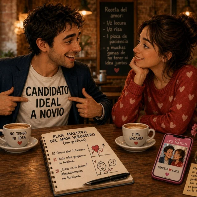 "Candidato Ideal a Novio"...(Cuento de Humor)
Había una vez un tipo llamado Ernesto que estaba convencido de que el amor era como el WiFi: invisible, caprichoso y, cuando más lo necesitas, deja de funcionar.
Ernesto llevaba años intentando enamorarse con método científico. Tenía una libreta titulada “Plan Maestro del Amor Verdadero (con gráficos)”. En ella anotaba cosas como:
Sonrisa nivel 7: funciona.
Chiste sobre pingüinos: no funciona.
Preguntar “¿crees en el destino?” en la primera cita: absolutamente no funciona.
Un día decidió que el problema no era él, sino… el universo. Así que tomó una medida drástica: se compró una camiseta que decía “CANDIDATO IDEAL A NOVIO” y salió a pasear por el parque con una confianza que no le cabía en los bolsillos.
A los diez minutos, una señora le dio 2 euros pensando que era una campaña solidaria. Pero Ernesto no se rindió. Se apuntó a clases de baile. Pensó: “El amor entra por los ojos… y por los pasos de salsa”. El primer día pisó a su pareja 14 veces. La segunda, 22 (estaba perfeccionando). La tercera, su pareja llegó con botas de seguridad.
-No eres malo bailando -le dijo ella-. Eres… memorable.
Eso Ernesto lo apuntó en su libreta como “posible cumplido ambiguo”. Desesperado, decidió probar con una app de citas. Su perfil decía: “Me gusta el cine, la pizza y las conversaciones profundas sobre por qué siempre se pierde un calcetín en la lavadora.”
Sorprendentemente, hizo match con alguien: Lucía. Quedaron en una cafetería. Ernesto llegó 20 minutos antes, revisó su respiración, su peinado, su existencia entera. Cuando Lucía entró, él se levantó tan rápido que volcó el café, el azúcar, y parte de su dignidad.
-Hola -dijo ella, sonriendo-. ¿Siempre haces entradas dramáticas?
-Solo cuando siento algo especial -respondió Ernesto, sin saber cómo, pero funcionando.
Hablaron durante horas. De películas malas que les gustaban en secreto, de viajes que no habían hecho y de teorías absurdas sobre los gatos (ambos coincidían en que los gatos sabían cosas… demasiadas cosas).
Al final de la cita, Ernesto sacó su libreta.
-Perdona -dijo-. Es que… estoy estudiando el amor.
Lucía se quedó mirándolo en...Sigue en mi Blog.
Rovica.